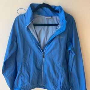Columbia Women's Light Blue Shell Rain or Windbreaker Jacket